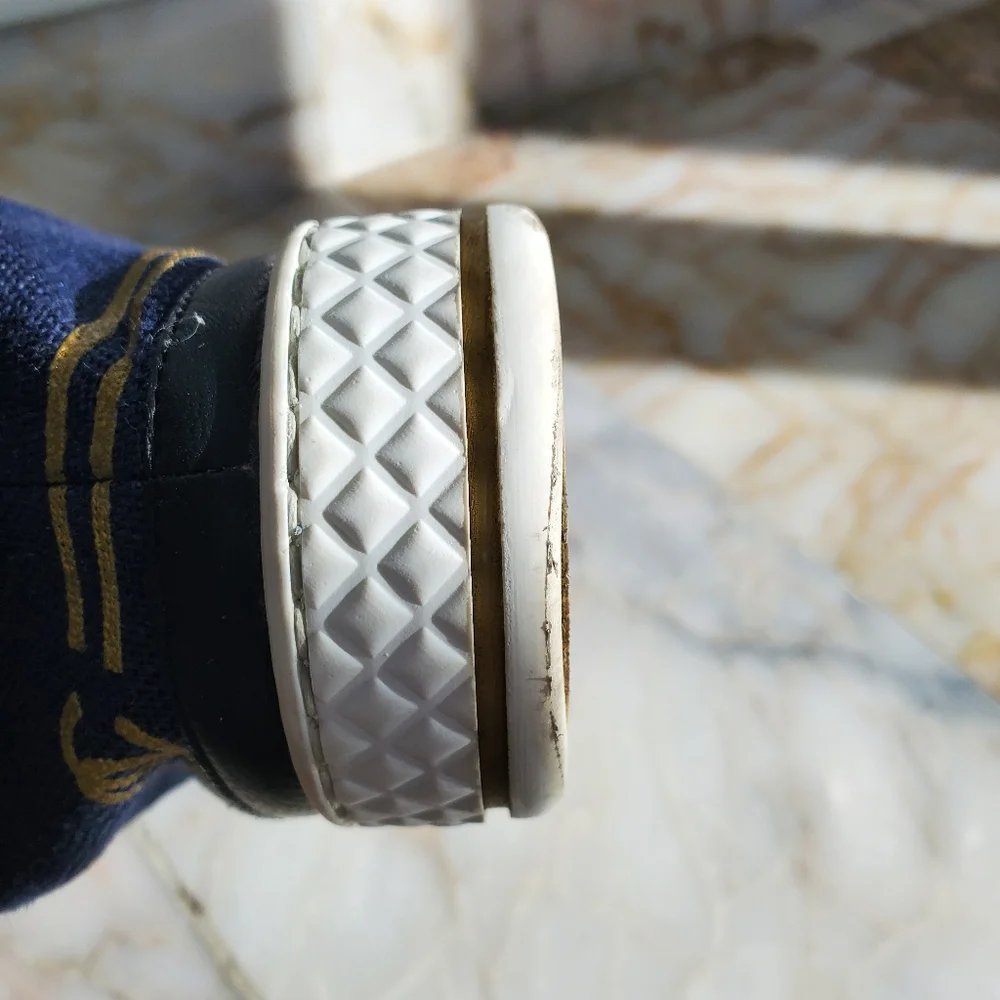 Authentic Chanel canvas leather sneakers navy blue 40.5